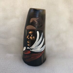 Hand Painted Steer Bull Cow Horn Cup - Mexican Indian